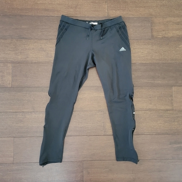 Adidas Mi Supernova Climacool Black Crop Leggings Running Tights Women's Size M - Picture 1 of 11
